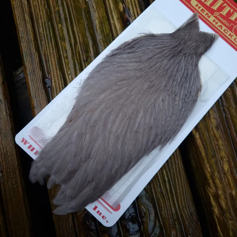 Whiting Hen Cape in White Dyed Medium Dun B