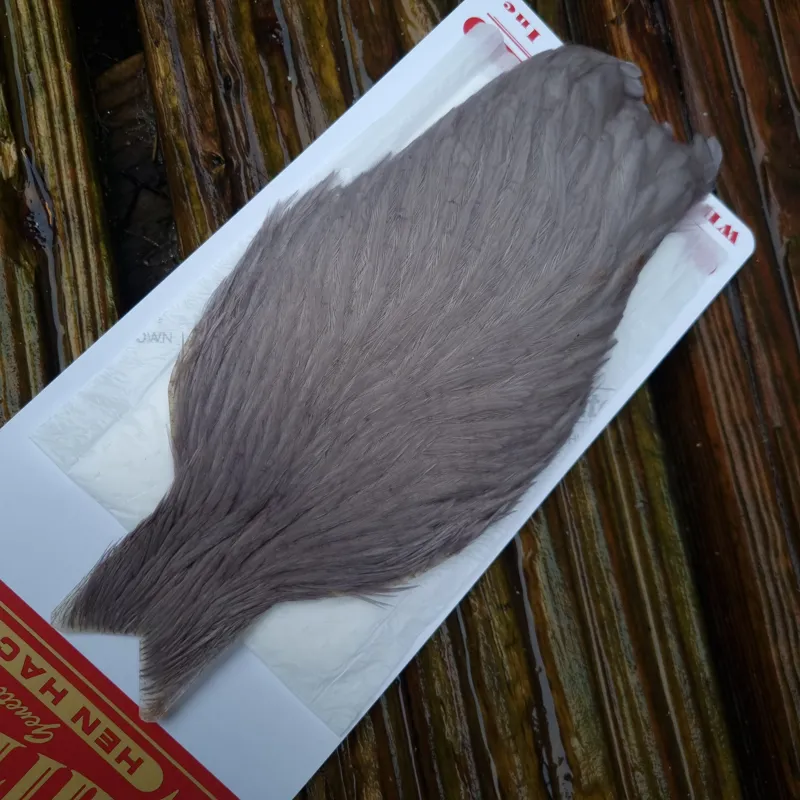 Whiting Hen Cape in White Dyed Medium Dun B-1