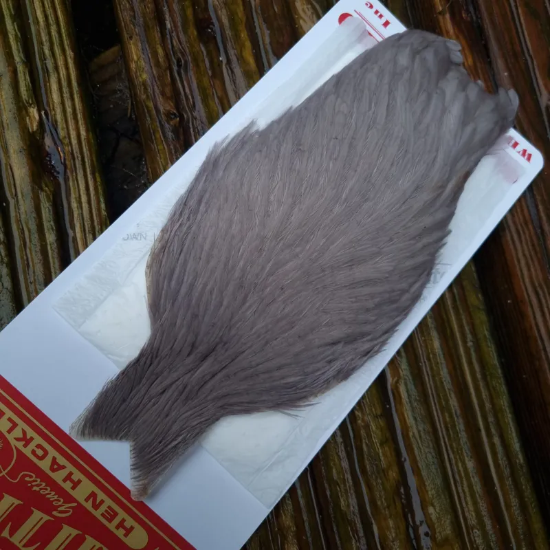 Whiting Hen Cape in White Dyed Medium Dun B-3