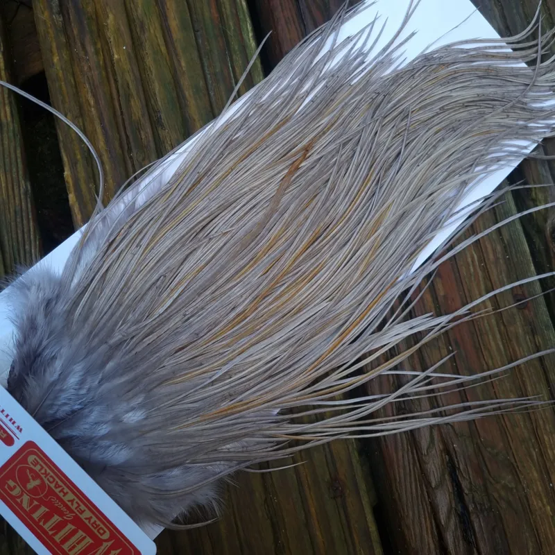 Whiting PRO-GRADE Dry Fly Rooster Saddle in Medium Dun B Approx Tying Sizes 12 14 16-6