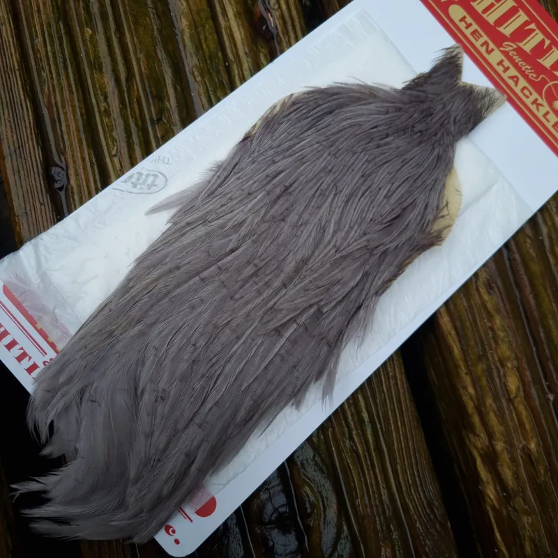Whiting Hen cape in White Dyed Medium Dun D