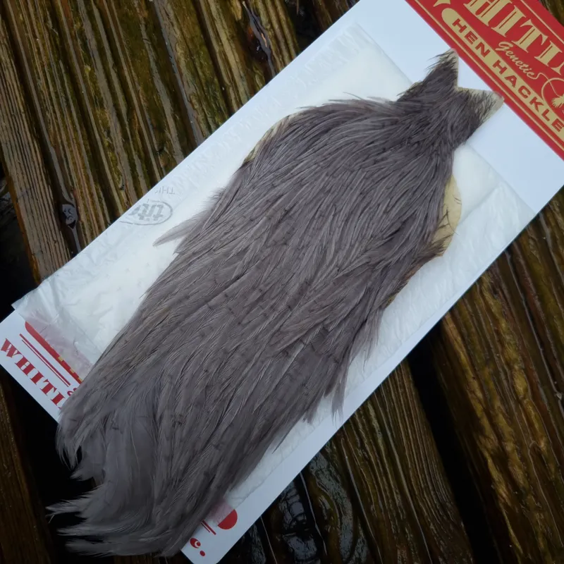 Whiting Hen cape in White Dyed Medium Dun D-2