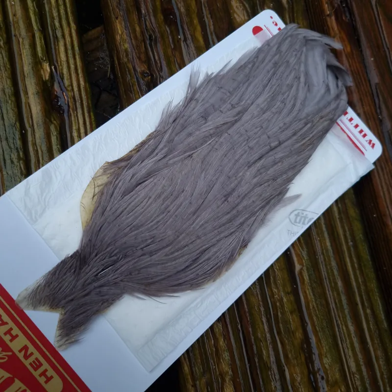 Whiting Hen cape in White Dyed Medium Dun D-1