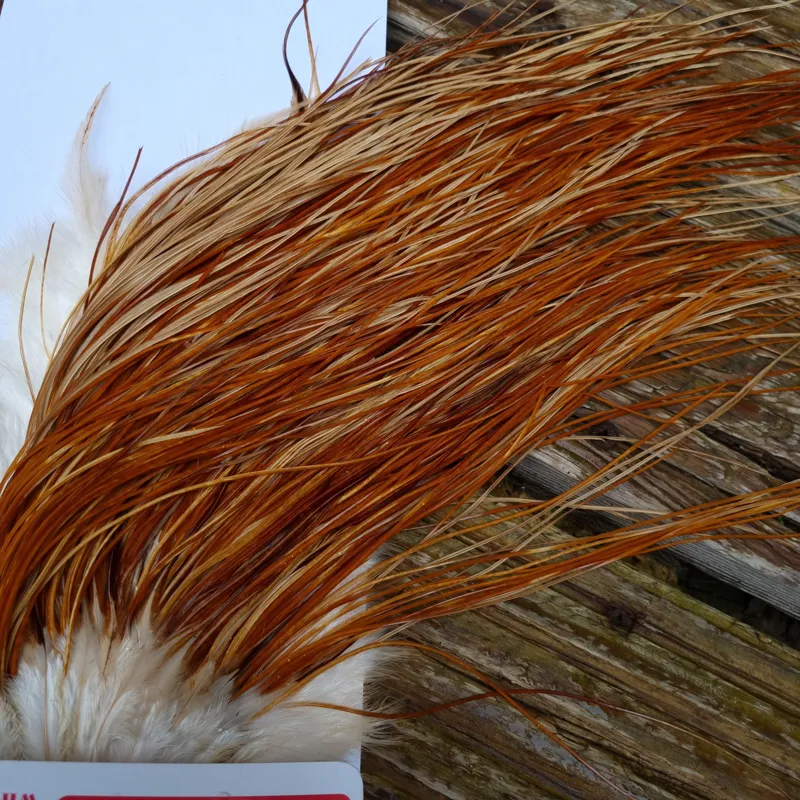 Whiting Pro-Grade Midge Rooster Saddle in Medium Ginger A  Approx Tying size odd 14 and stuffed with16/18/20/22 and a few going smaller-1