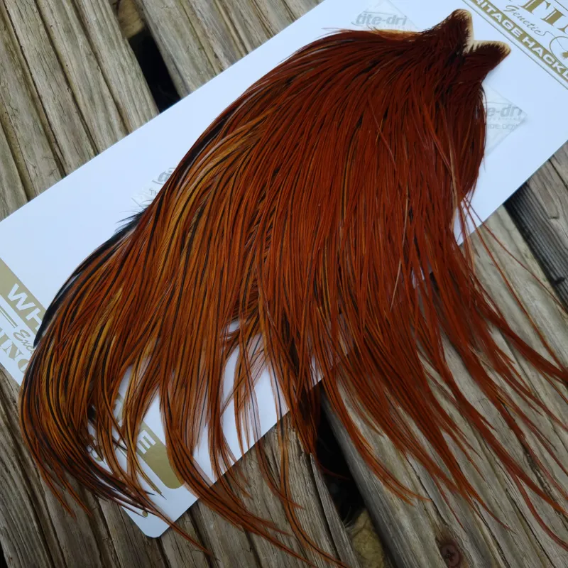 Whiting Heritage Hackles Rooster Cape in Mixed Colours N Red Game/Furnace-4