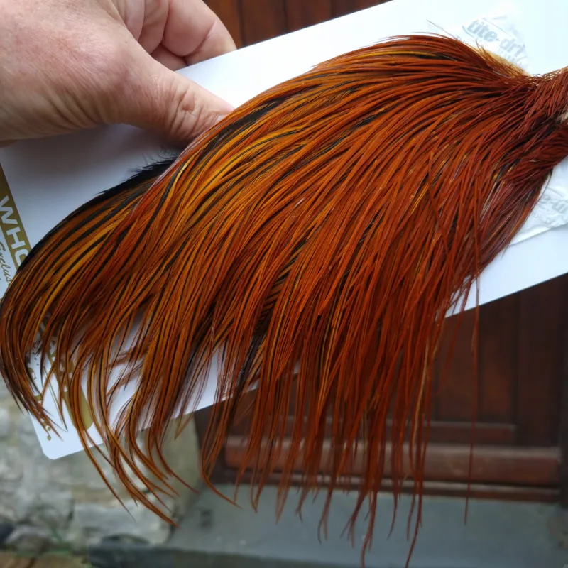 Whiting Heritage Hackles Rooster Cape in Mixed Colours N Red Game/Furnace-2