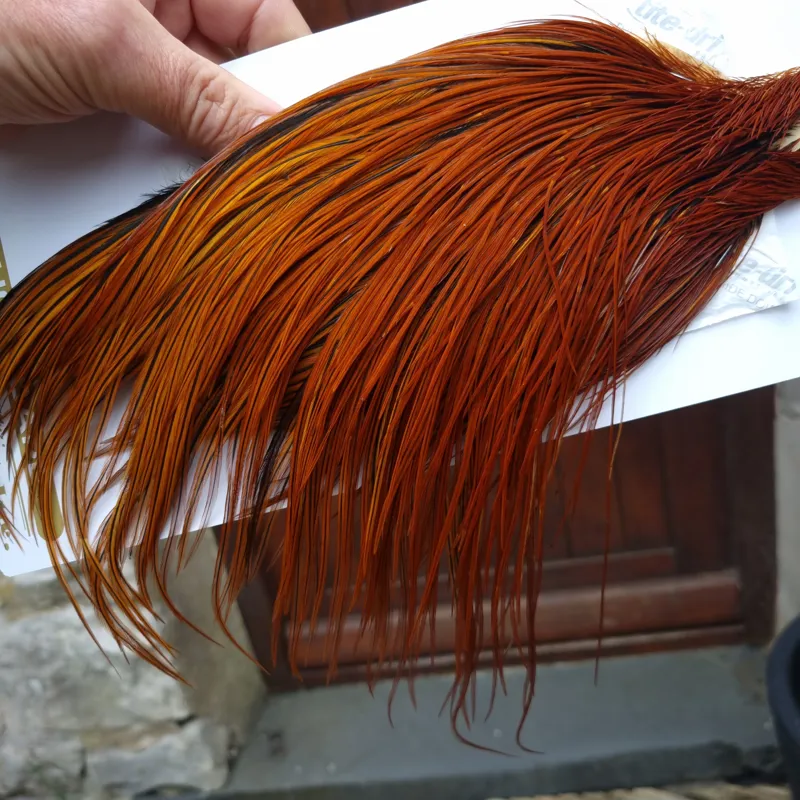 Whiting Heritage Hackles Rooster Cape in Mixed Colours N Red Game/Furnace-5