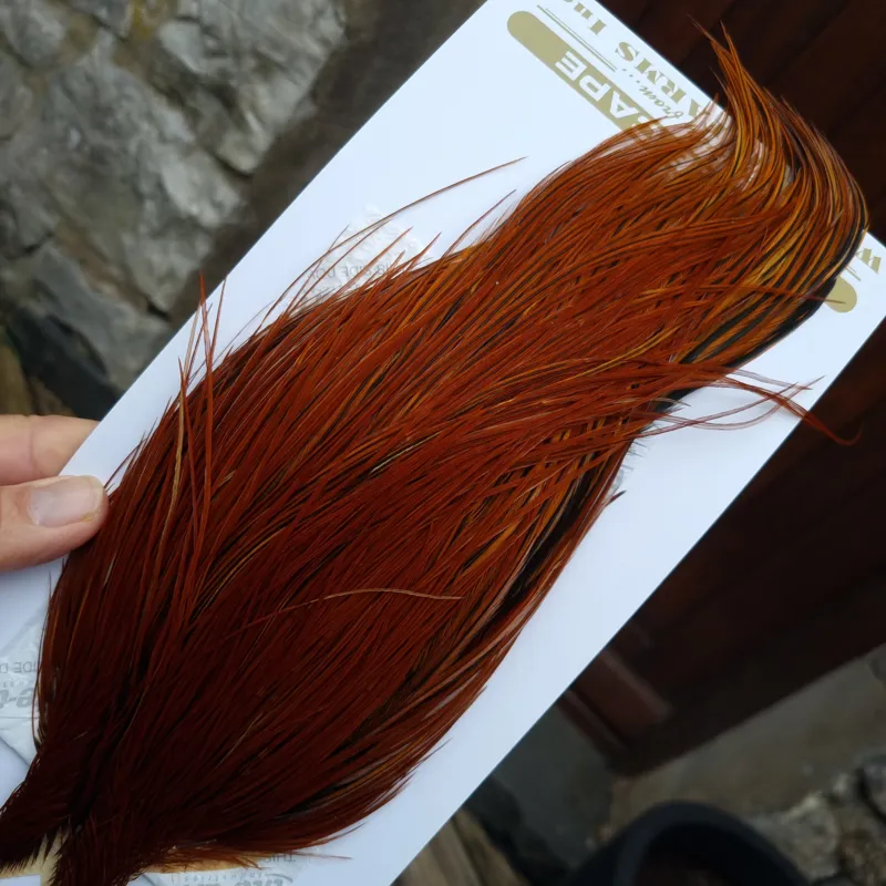 Whiting Heritage Hackles Rooster Cape in Mixed Colours N Red Game/Furnace-7