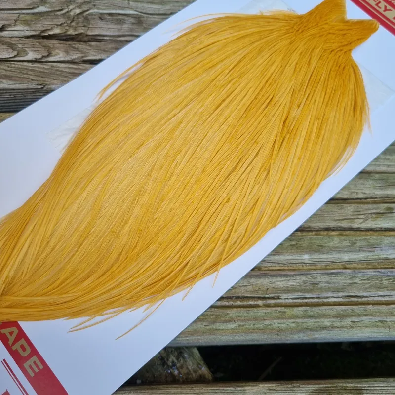 Whiting Pro-Grade Dry Fly Rooster Cape in White Dyed Golden Straw B-2