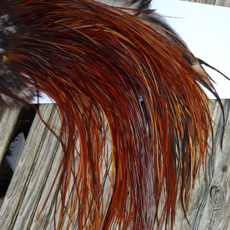 Whiting Pro-Grade Midge Rooster Saddle in Brown Medium to Dark Red Game A approx tying sizes Stuffed with 16/18/20/22/24/26 and out of sight-9