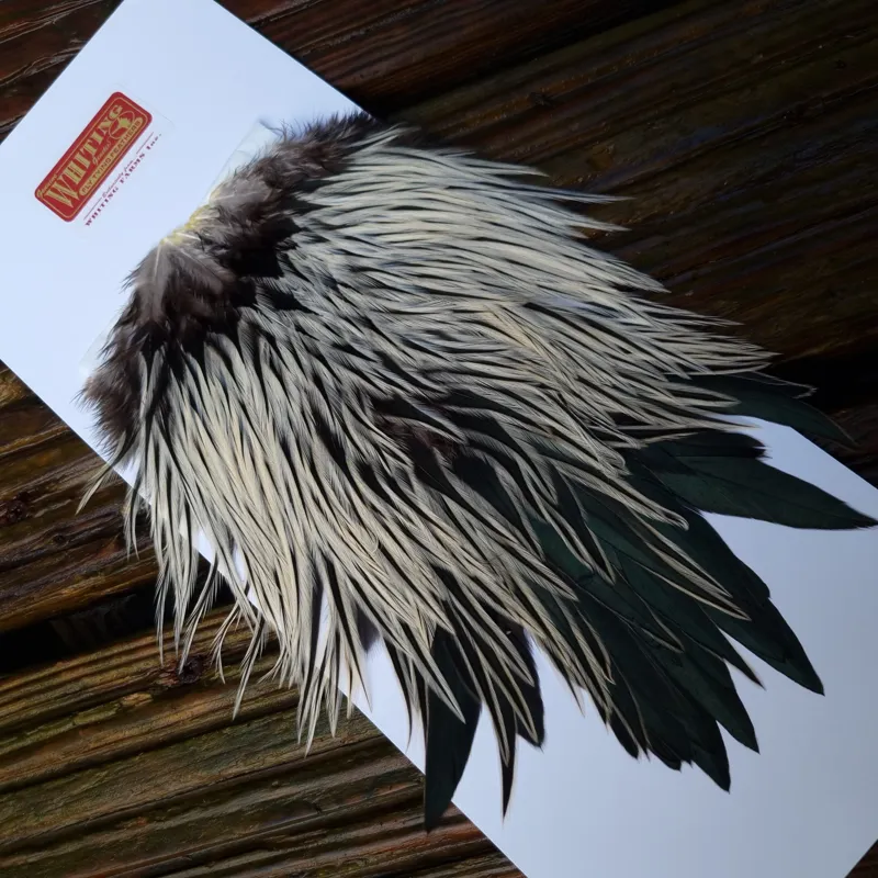 Whiting Brahma Rooster Saddle in Natural Silver Badger-3