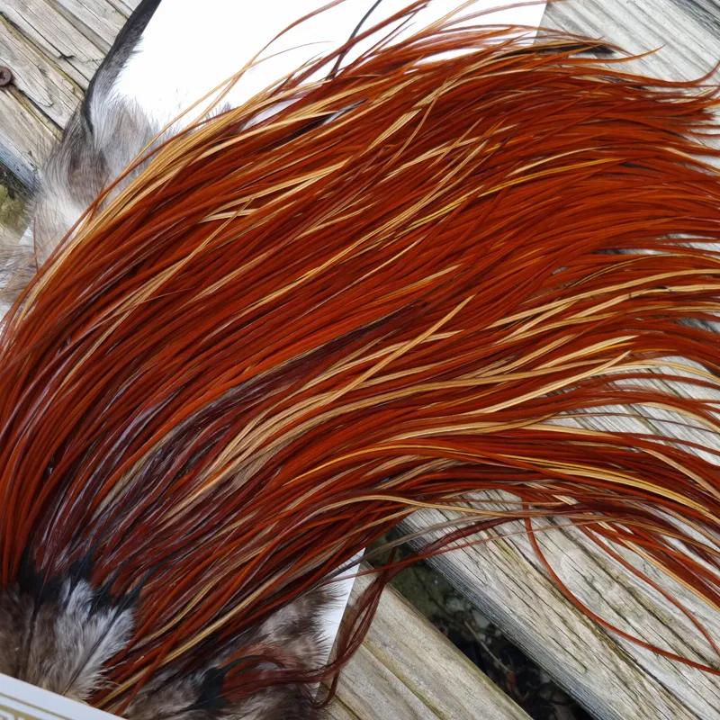 Whiting Heritage Hackles Rooster Saddle in Mixed Colours T Light/Medium/Dark Red Game Approx. Tying Size12/14/16-7