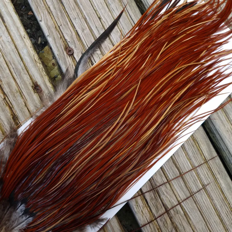 Whiting Heritage Hackles Rooster Saddle in Mixed Colours T Light/Medium/Dark Red Game Approx. Tying Size12/14/16-8