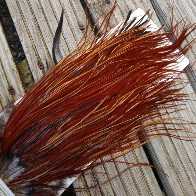 Whiting Heritage Hackles Rooster Saddle in Mixed Colours T Light/Medium/Dark Red Game Approx. Tying Size12/14/16-4
