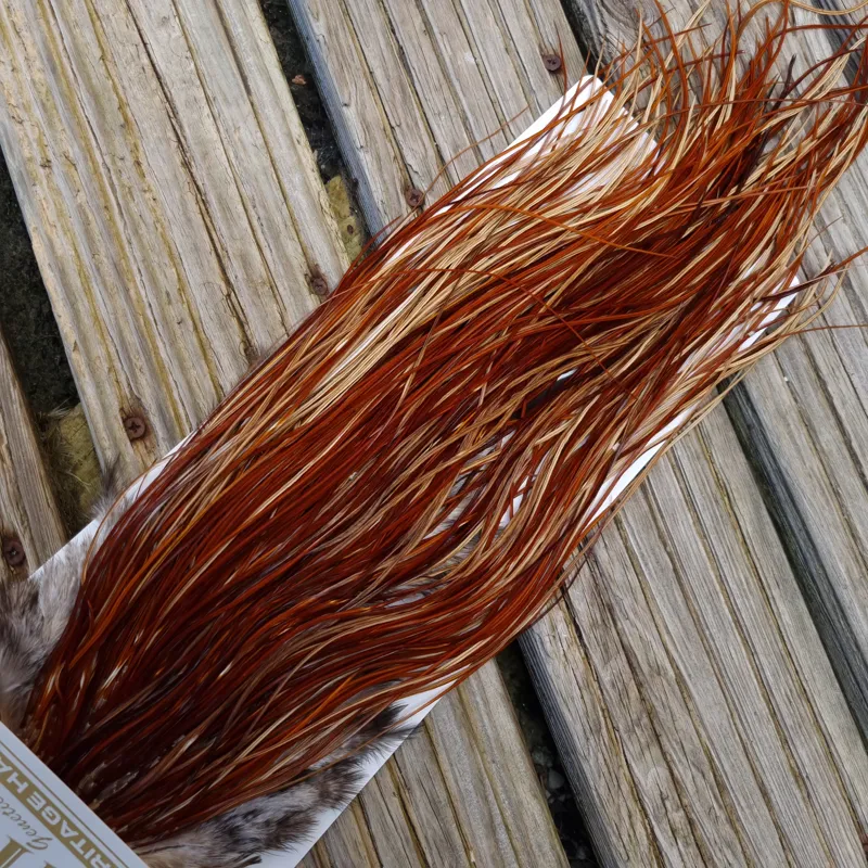 Whiting Heritage Hackles Rooster Saddle in Mixed Colours U Light/Medium/Dark Red Game Approx.Tying Size 12/14/16/18-7