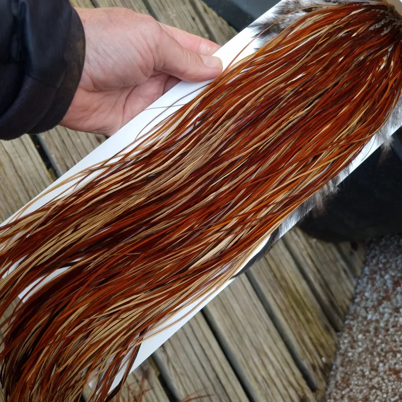 Whiting Heritage Hackles Rooster Saddle in Mixed Colours U Light/Medium/Dark Red Game Approx.Tying Size 12/14/16/18-2