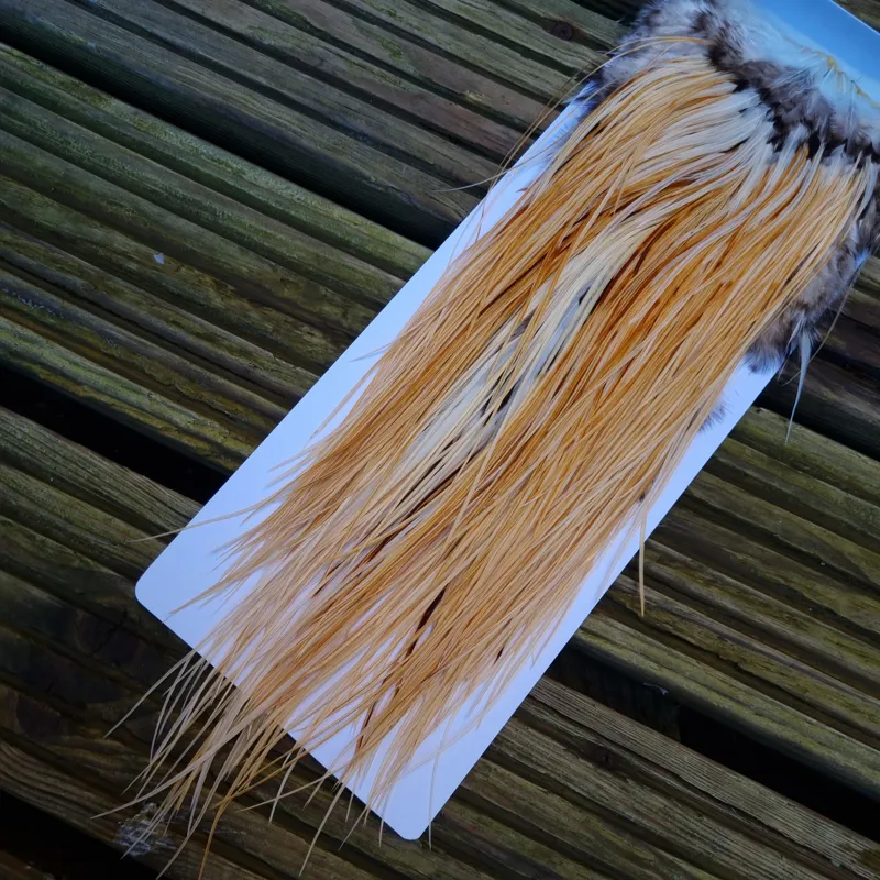 Whiting Pro-Grade Midge Rooster Saddle in Unique Variant A Honey to Light Ginger Approx Tying Sizes 14 16 18-2