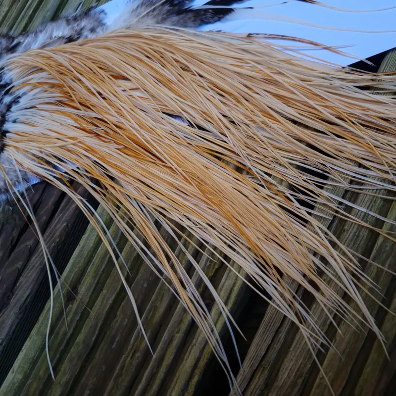 Whiting Pro-Grade Midge Rooster Saddle in Unique Variant A Honey to Light Ginger Approx Tying Sizes 14 16 18-6