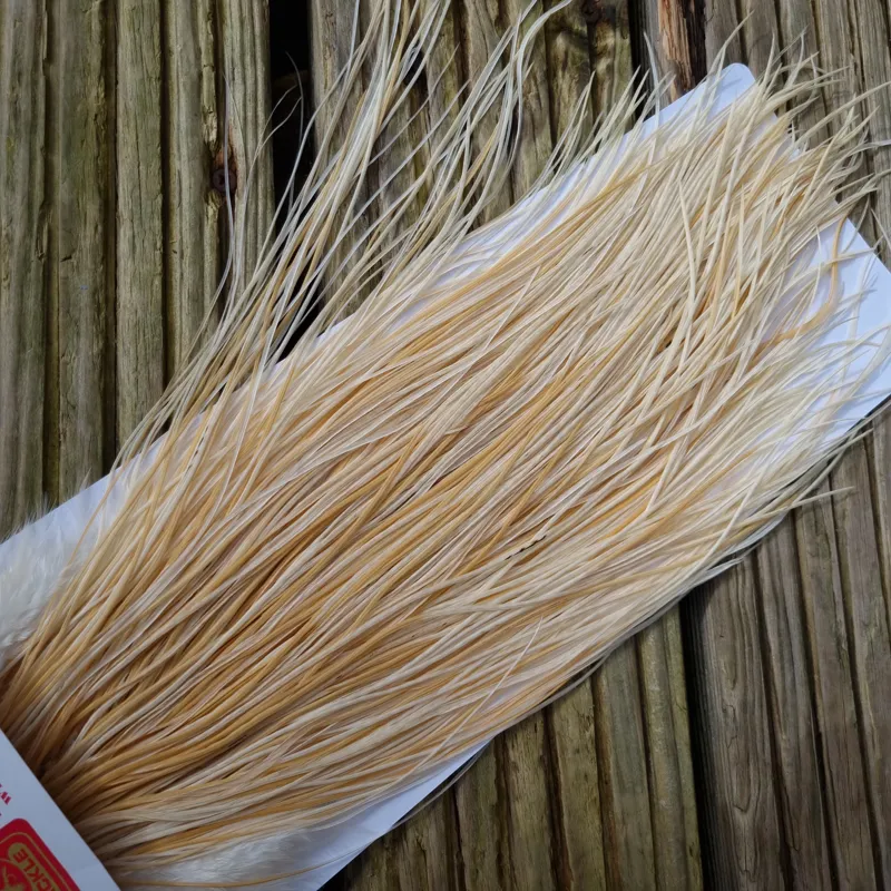 Whiting Pro-Grade Midge Rooster Saddle in Unique Variant B Ivory/ Ghost Barred/Natural Golden Straw Approx tying size 14 16 18 20 with a few going smaller-9