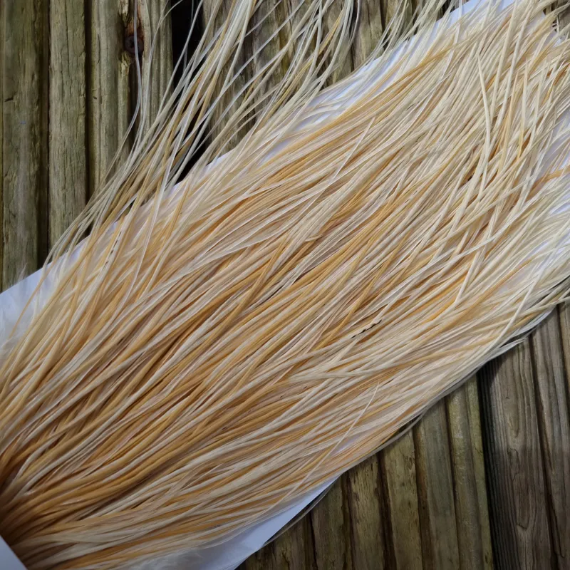 Whiting Pro-Grade Midge Rooster Saddle in Unique Variant B Ivory/ Ghost Barred/Natural Golden Straw Approx tying size 14 16 18 20 with a few going smaller-2