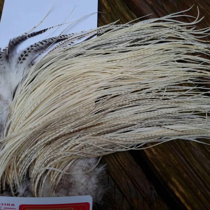 Whiting Pro-Grade Midge Rooster Saddle in Unique Variant A Pure White/Silver Badger/ Salt and Pepper Approx Tying Sizes 14 16 18 20 some going smaller-6