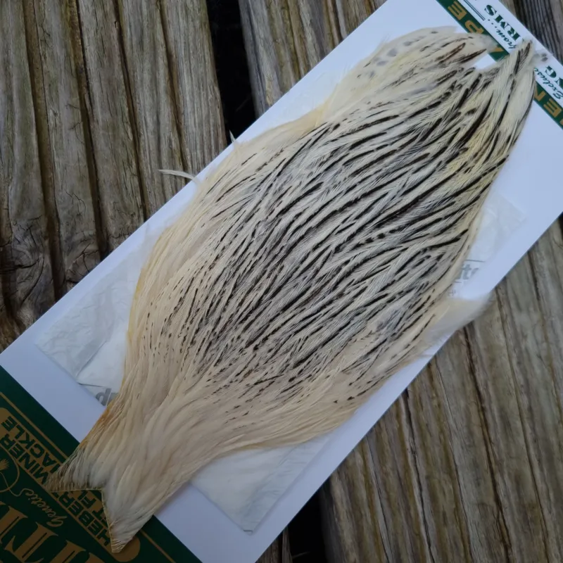 Whiting Hebert Miner Hen Cape in Unique Variant C Silver Badger Variant-1