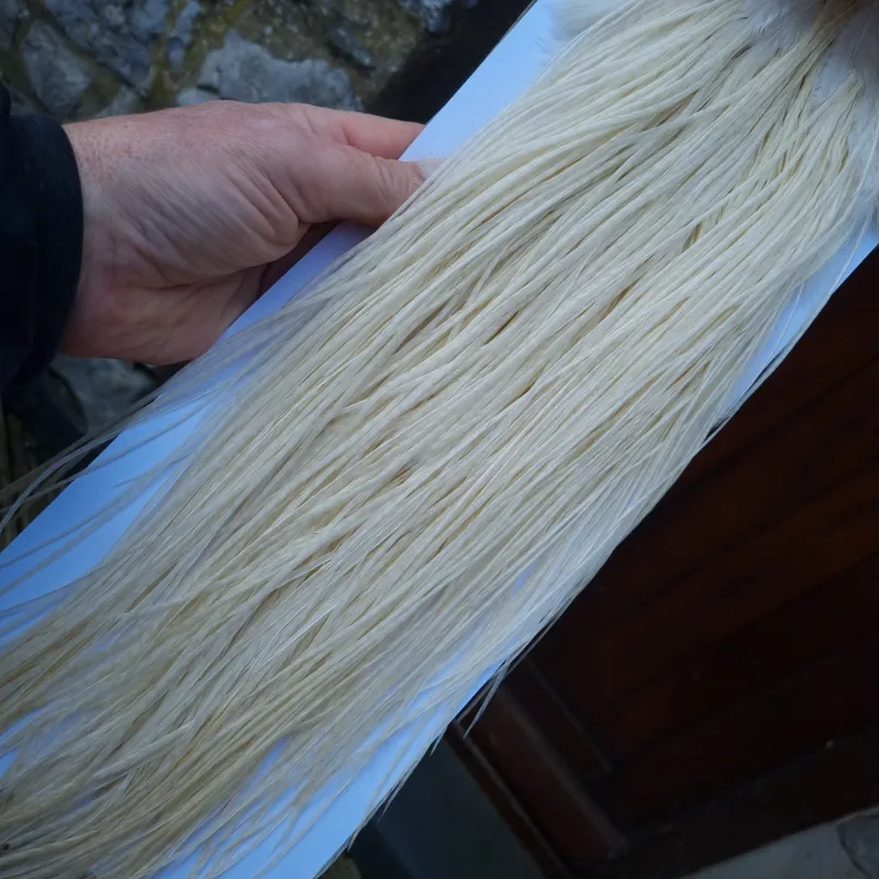 Whiting Pro-Grade Midge Rooster Saddle in Natural White A Approx Tying Sizes 14 16 and a few going smaller-3