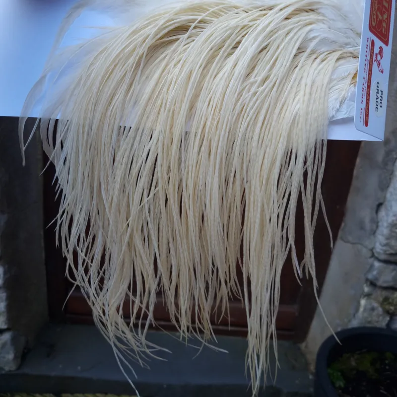 Whiting Pro-Grade Midge Rooster Saddle in Natural White A Approx Tying Sizes 14 16 and a few going smaller-1