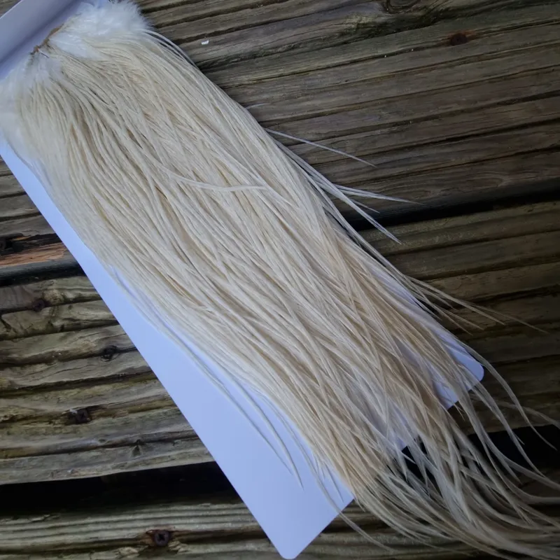 Whiting Pro-Grade Midge Rooster Saddle in Natural White A Approx Tying Sizes 14 16 and a few going smaller-4