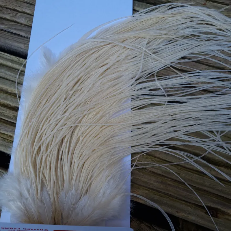 Whiting Pro-Grade Midge Rooster Saddle in Natural White A Approx Tying Sizes 14 16 and a few going smaller-5