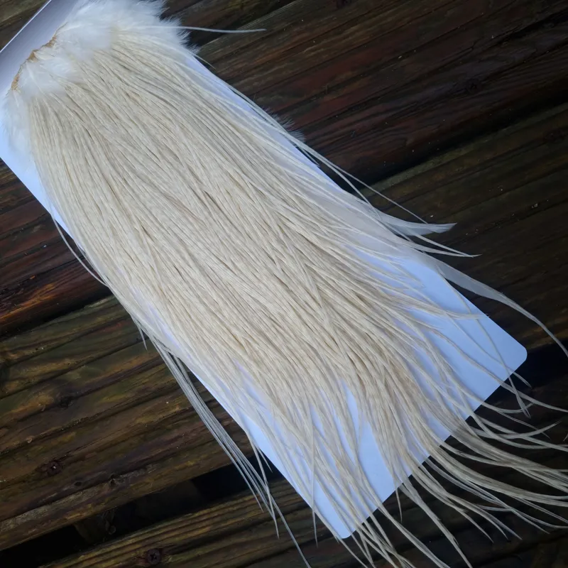 Whiting PRO-GRADE Dry Fly Rooster Saddle in White/Ghost Barred White B Approx.Tying Sizes 12 14 16-1