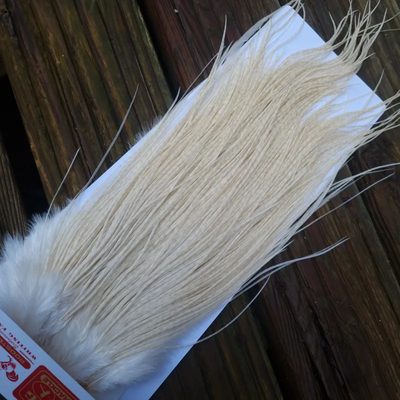 Whiting PRO-GRADE Dry Fly Rooster Saddle in White/Ghost Barred White B Approx.Tying Sizes 12 14 16-5