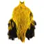 The Lakeland Brahma Rooster Cape in Silver Badger Dyed Yellow  from Whiting Farms