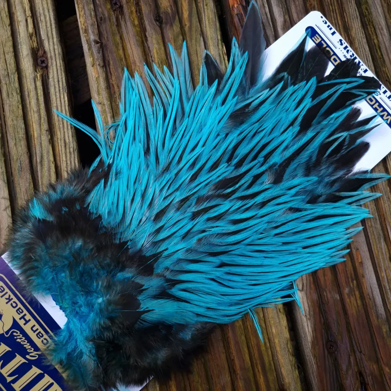 Whiting American Rooster Saddle in Silver Badger Dyed Silver Dr.Blue-1