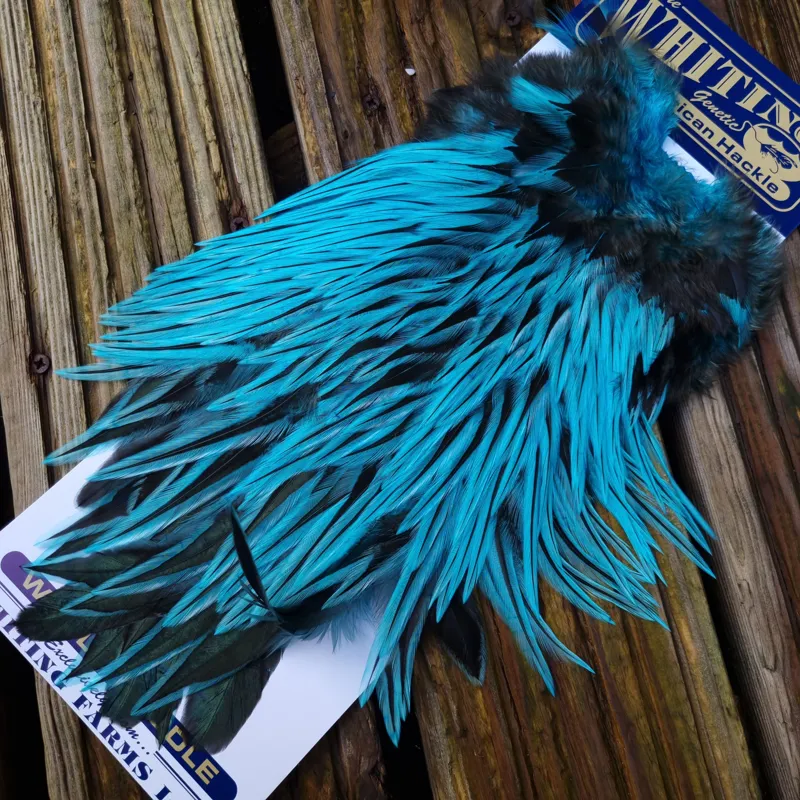 Whiting American Rooster Saddle in Silver Badger Dyed Silver Dr.Blue