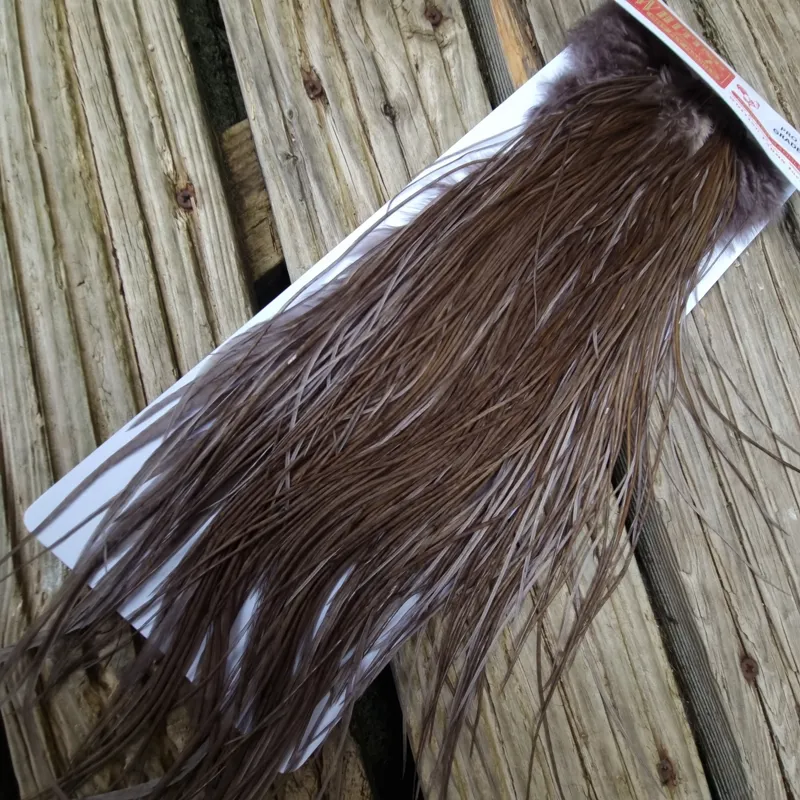 Whiting Pro-Grade Midge Rooster Saddle in Dark Dun B Approx Tying Size Stuffed with14/16/18 some going smaller-3