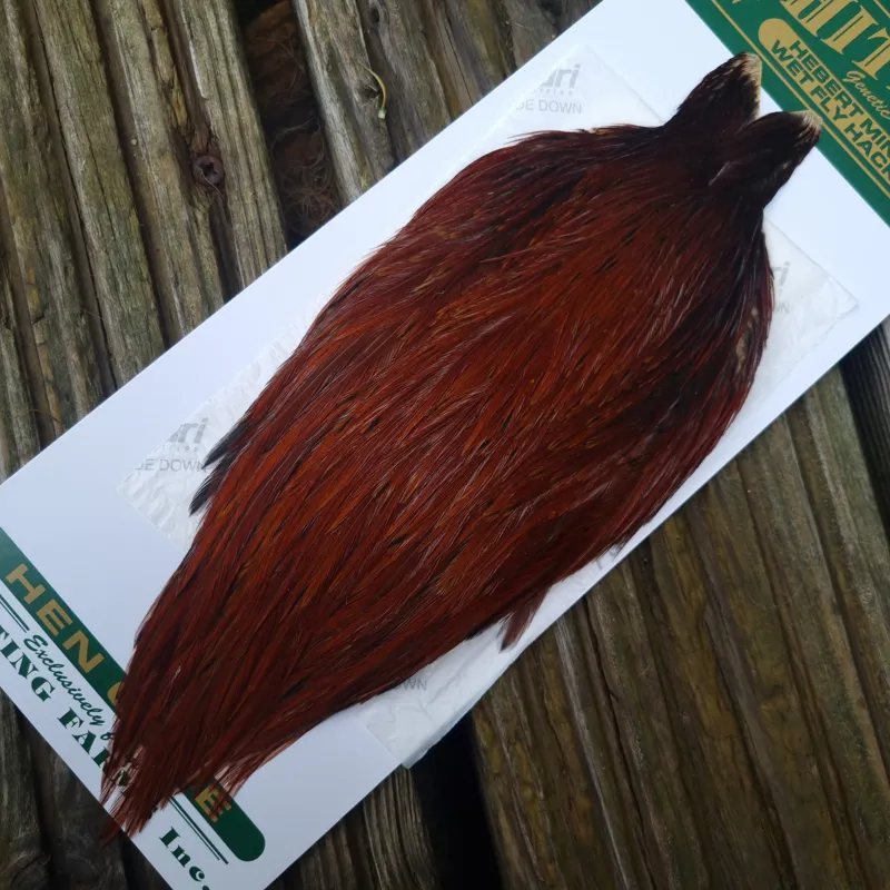 Whiting Hebert Miner Hen Cape in Brown B Red Game -2