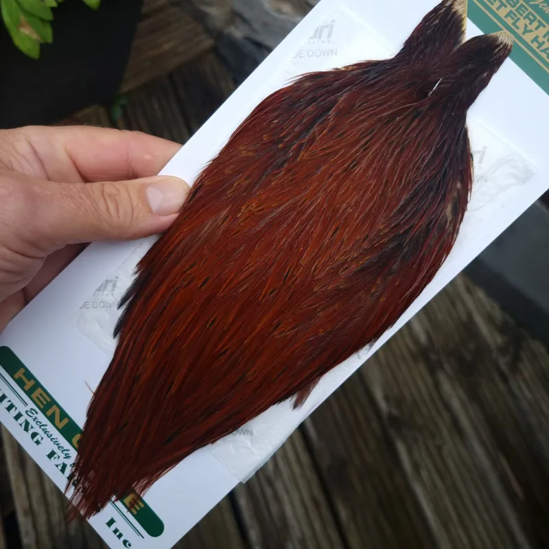 Whiting Hebert Miner Hen Cape in Brown B Red Game 