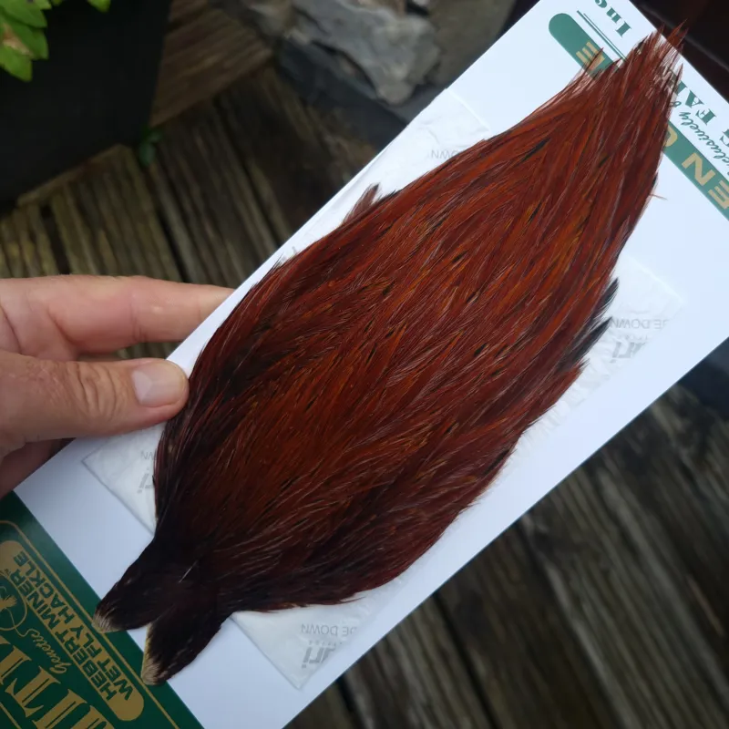 Whiting Hebert Miner Hen Cape in Brown B Red Game -1