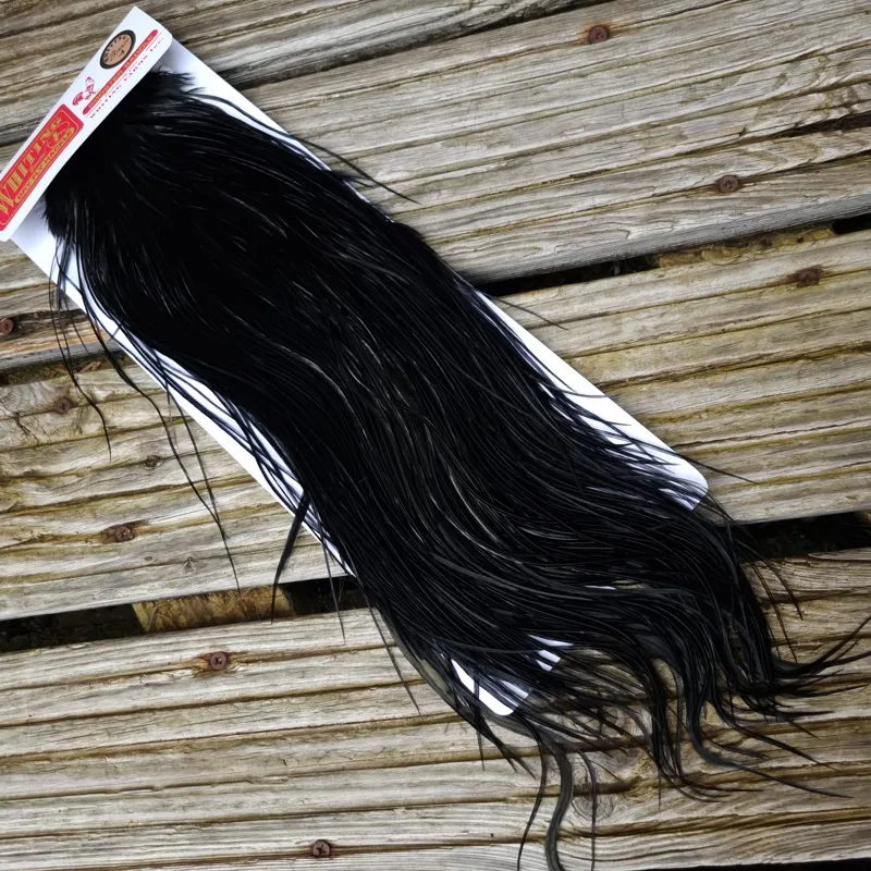 Whiting Bronze Grade Dry Fly Rooster Saddle in Black A Approx Tying Size 10/12/14 with a few 16-2