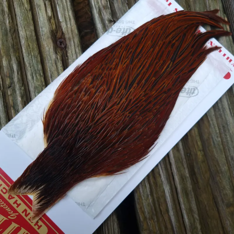 Whiting Hen Cape in Brown E Red Game /Furnace-1