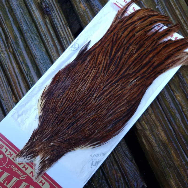 Whiting Hen Cape in Brown E Red Game Badger / Brown Furnace-1