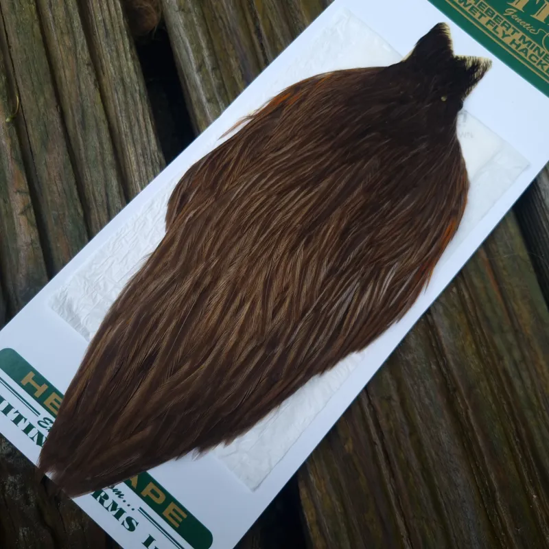Whiting Hebert Miner Hen Cape in Brown Gray Dun A-2