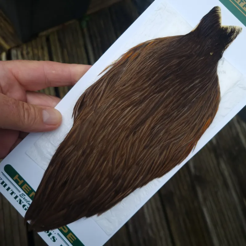 Whiting Hebert Miner Hen Cape in Brown Gray Dun A-1