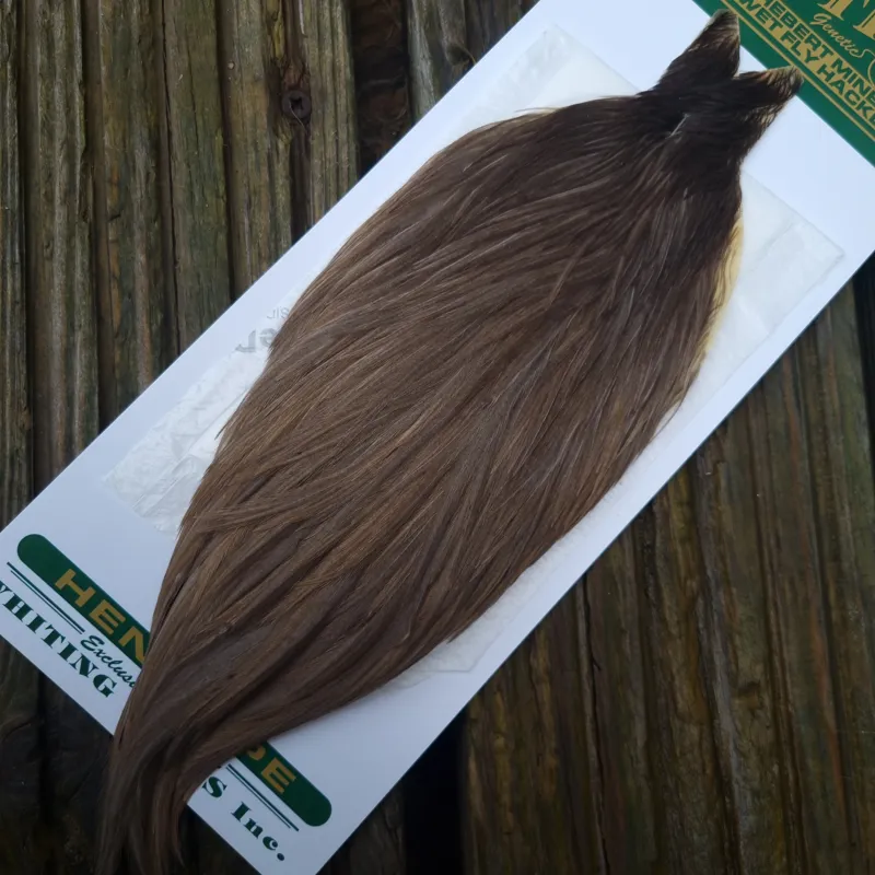 Whiting Hebert Miner Hen Cape in Brown Gray Dun D-2