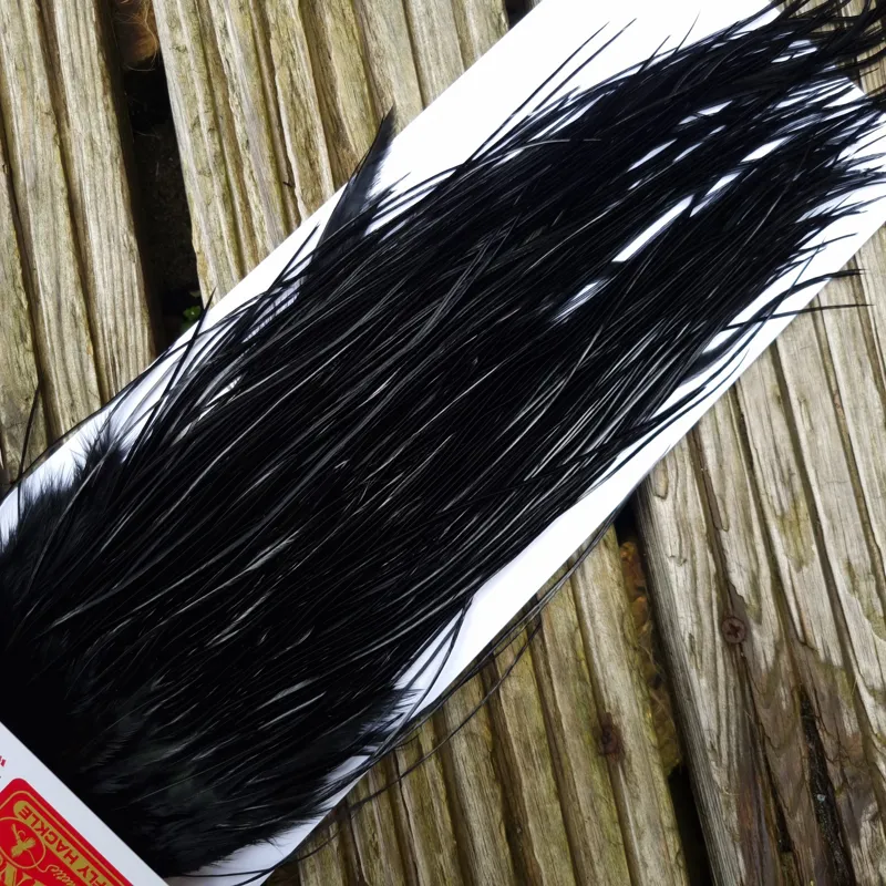 Whiting Pro-Grade Midge Rooster Saddle in Black A Approx Tying Sizes 14/16/18/20-2