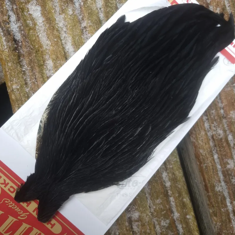 Whiting Hen Cape in Dyed Black A-3