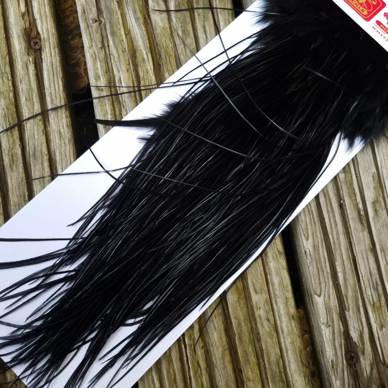 Whiting Pro-Grade Midge Rooster Saddle in Black B Approx Tying Sizes 14/16/18-3