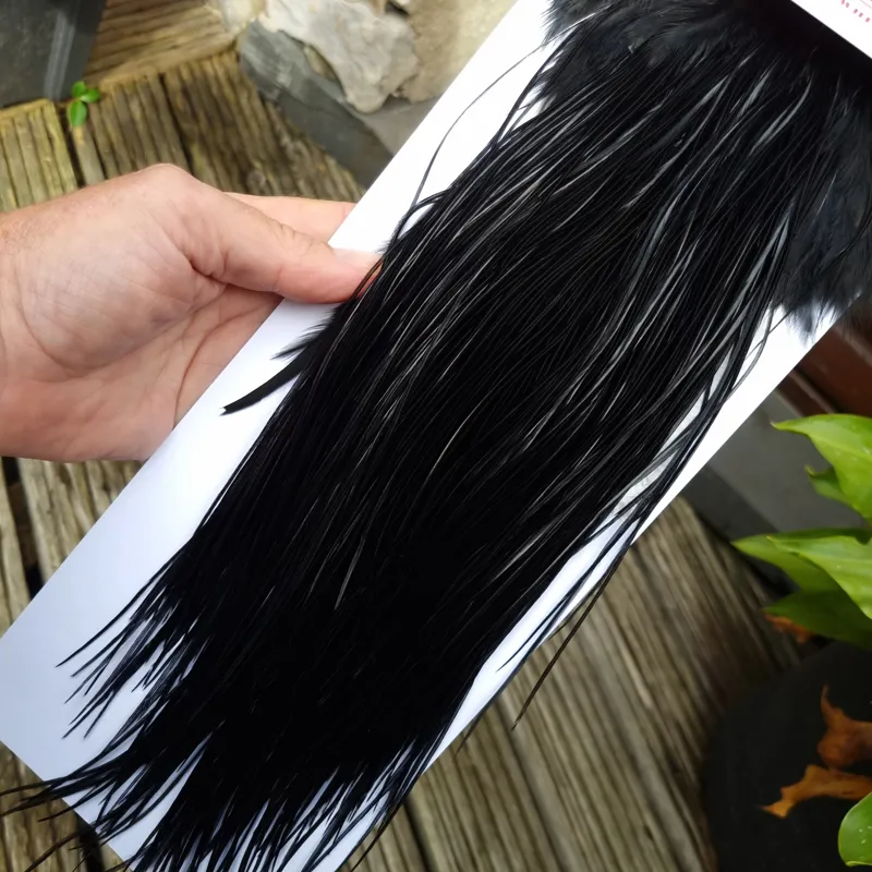 Whiting Pro-Grade Midge Rooster Saddle in Black B Approx Tying Sizes 14/16/18-6
