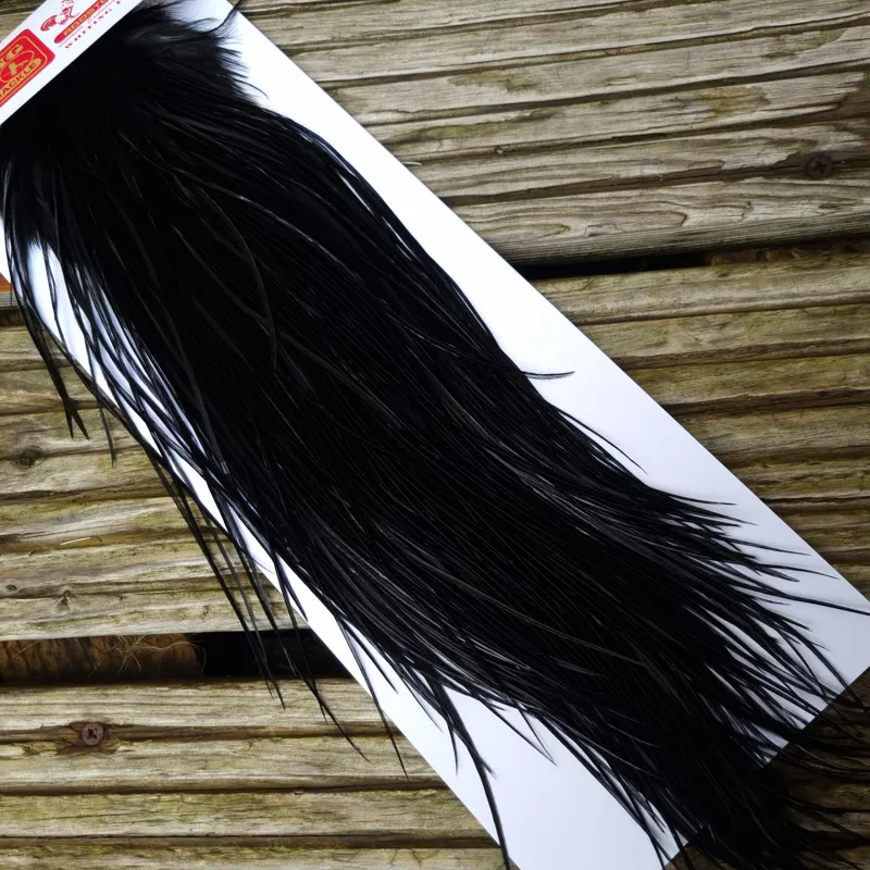 Whiting Pro-Grade Midge Rooster Saddle in Black D Approx Tying Sizes 12/14/16/18 with a few smaller-1